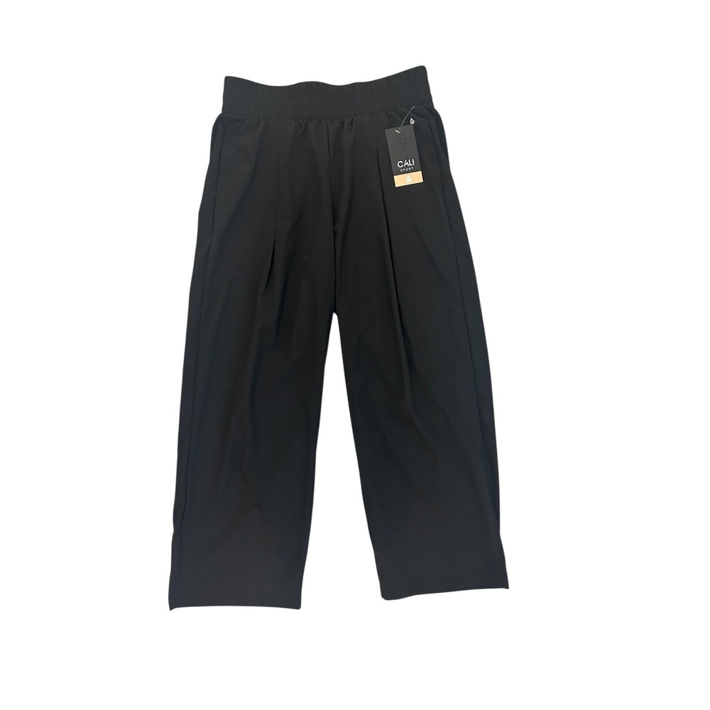 Cali Sport Womens Black High Waisted Pleated Pants Size Large NWT